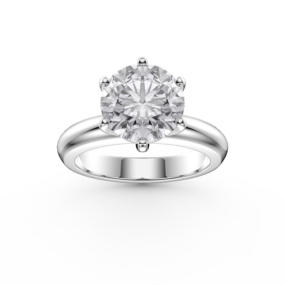 Unity 2ct White Sapphire Classic Solitaire Platinum plated Silver Promise Ring #1