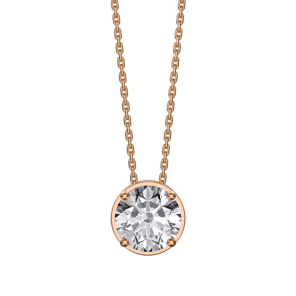 Infinity White Sapphire Solitaire and Halo 18ct Rose Gold Vermeil Pendant Set #3
