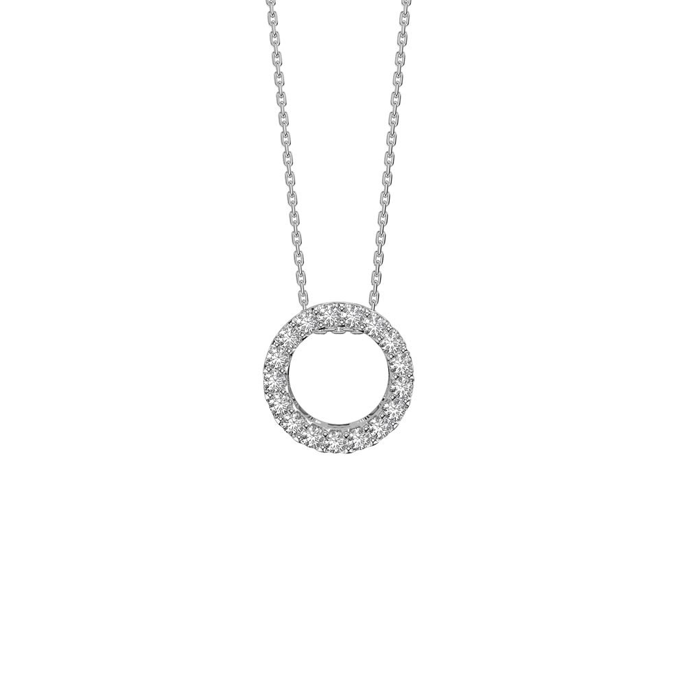 Infinity White Sapphire Pave and Halo Platinum plated Silver Pendant Set #2