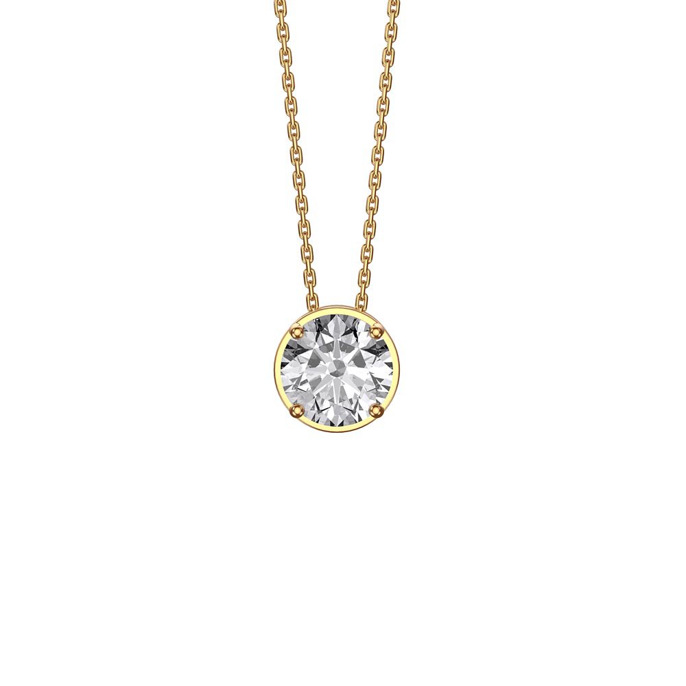 Infinity White Sapphire Solitaire and Halo 18ct Gold Vermeil Pendant Max Set #3