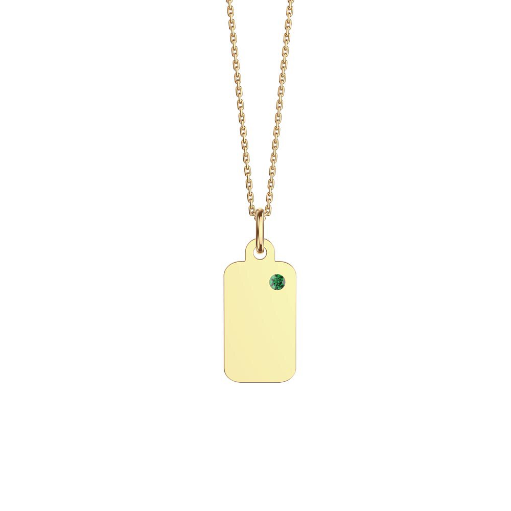 Charisma Emerald 18ct Gold Vermeil Dog Tag Pendant #2