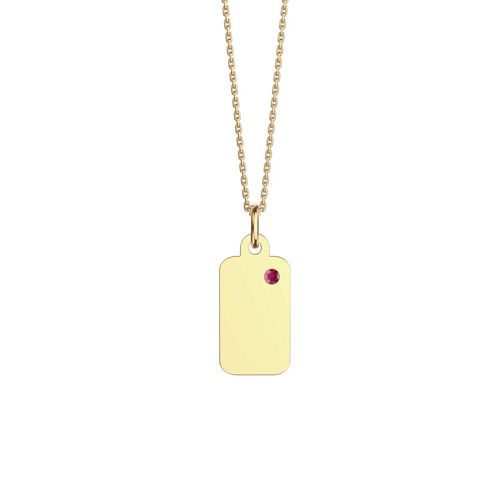 Charisma Ruby 18ct Gold Vermeil Dog Tag Pendant #2