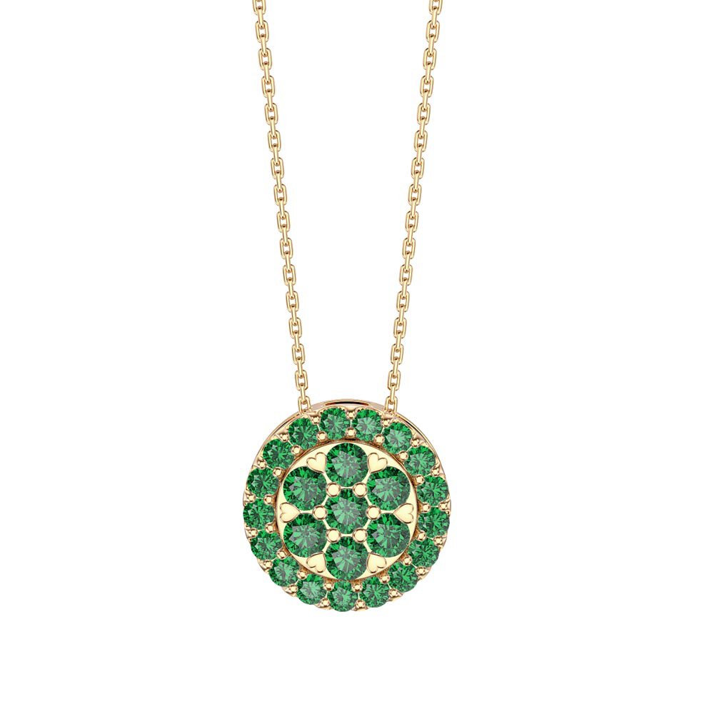 Infinity Emerald Pave and Halo 18ct Gold Vermeil Pendant Set