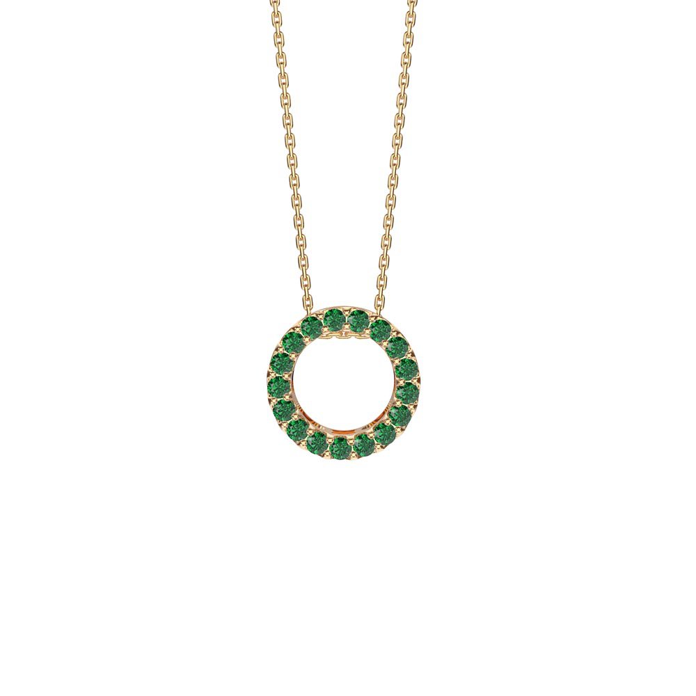 Infinity Emerald Pave and Halo 18ct Gold Vermeil Pendant Set #2