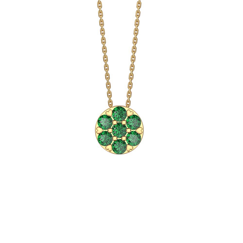 Infinity Emerald Pave and Halo 18ct Gold Vermeil Pendant Set #3