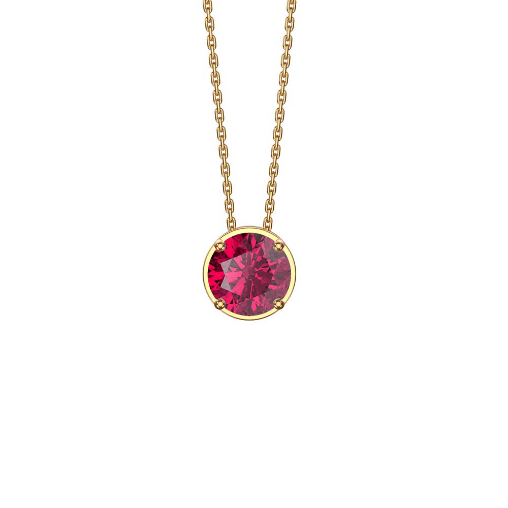 Infinity Ruby Solitaire and Halo 18ct Gold Vermeil Pendant Set #3