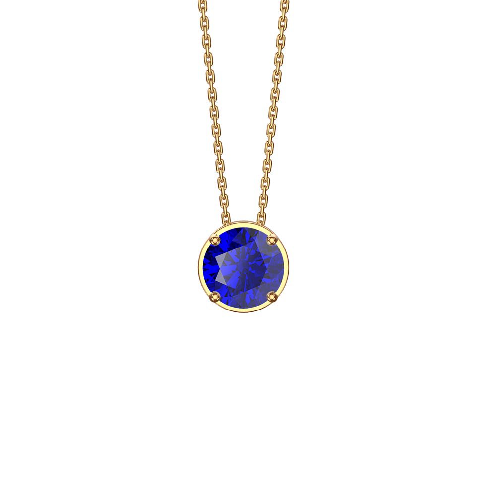 Infinity Sapphire Solitaire and Halo 18ct Gold Vermeil Pendant Set #3