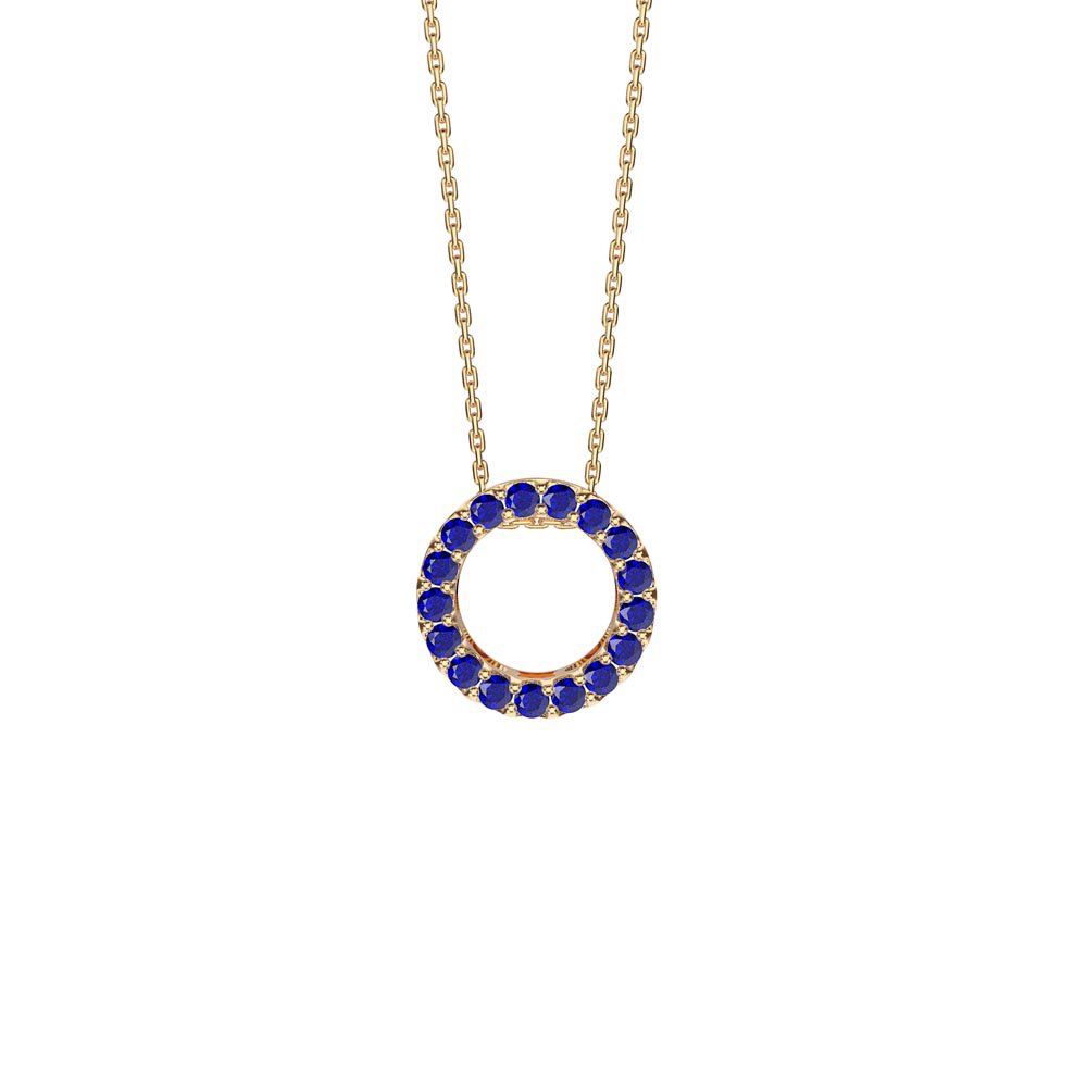 Infinity Sapphire Pave and Halo 18ct Gold Vermeil Pendant Set #2