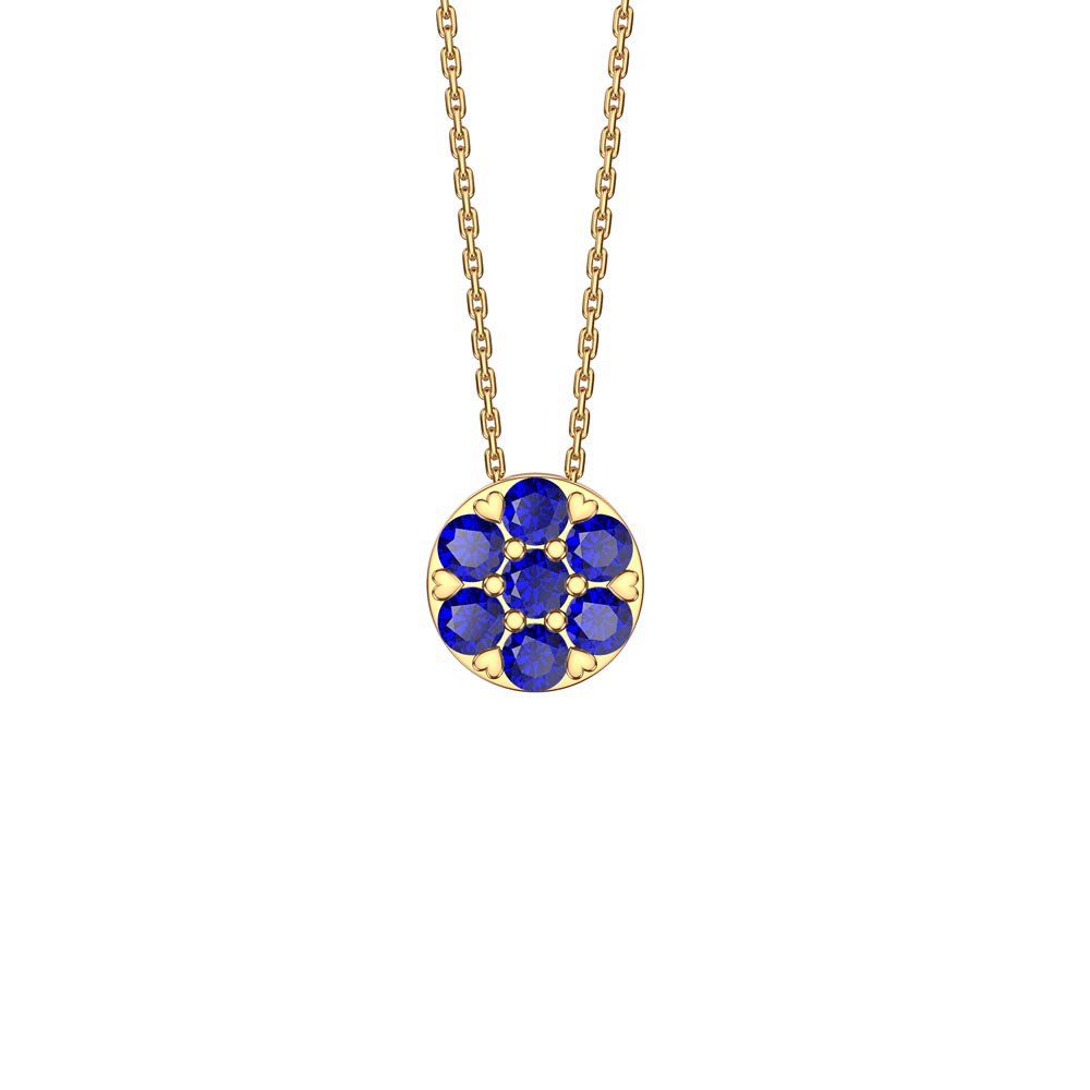 Infinity Sapphire Pave and Halo 18ct Gold Vermeil Pendant Set #3