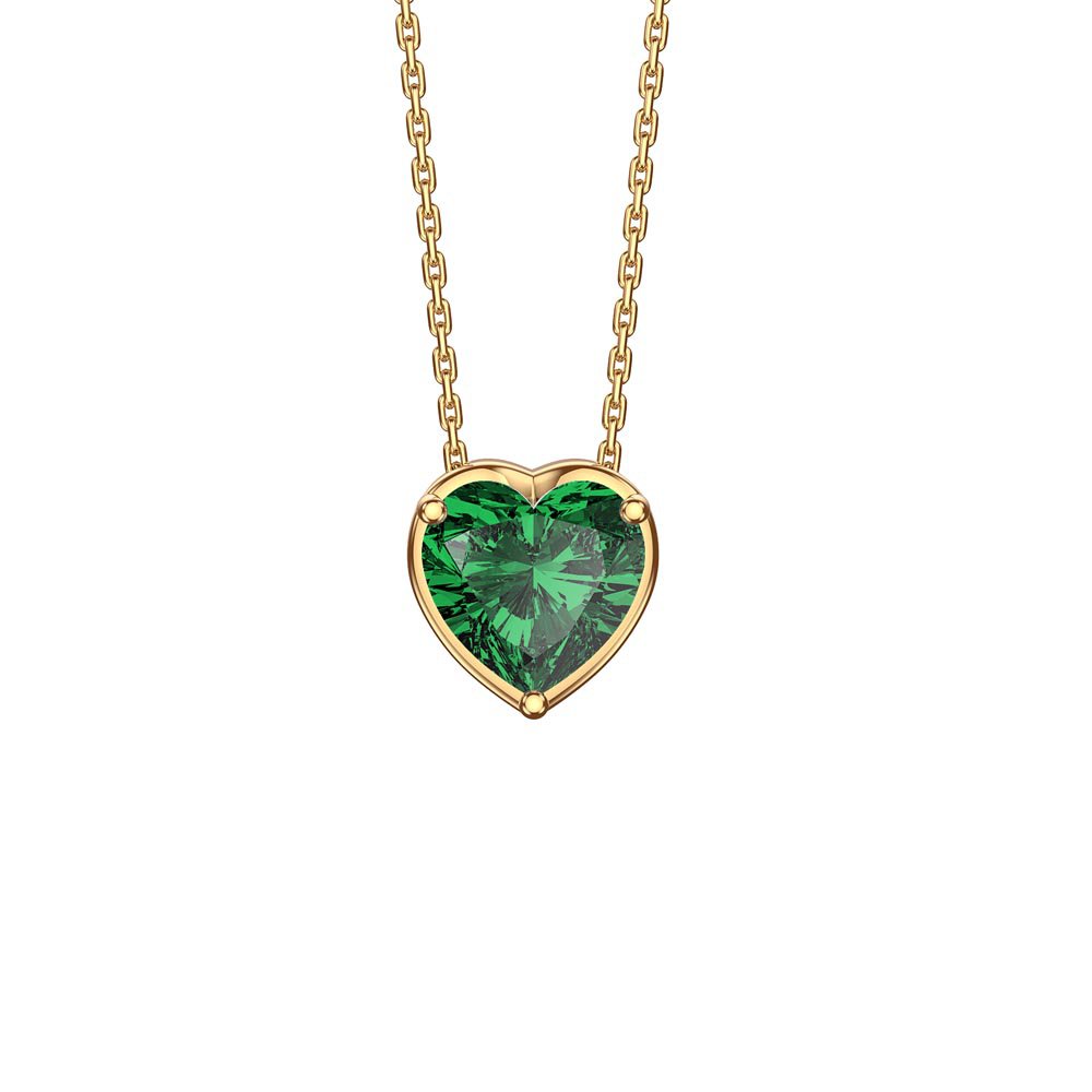 Infinity Emerald Heart Solitaire and Halo 18ct Gold Vermeil Pendant Set #3