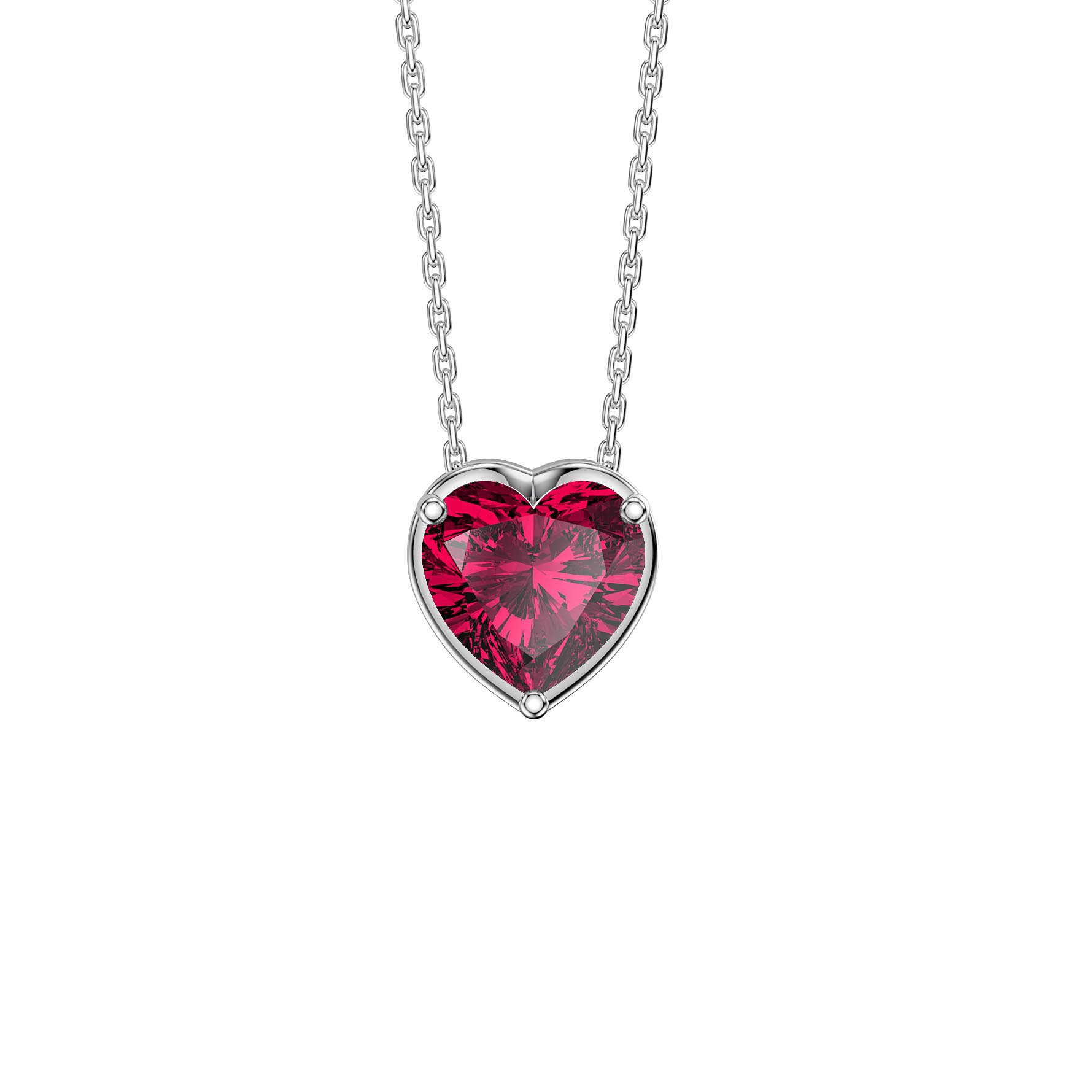 Infinity 1ct Heart Ruby 9ct White Gold Pendant | Jian London