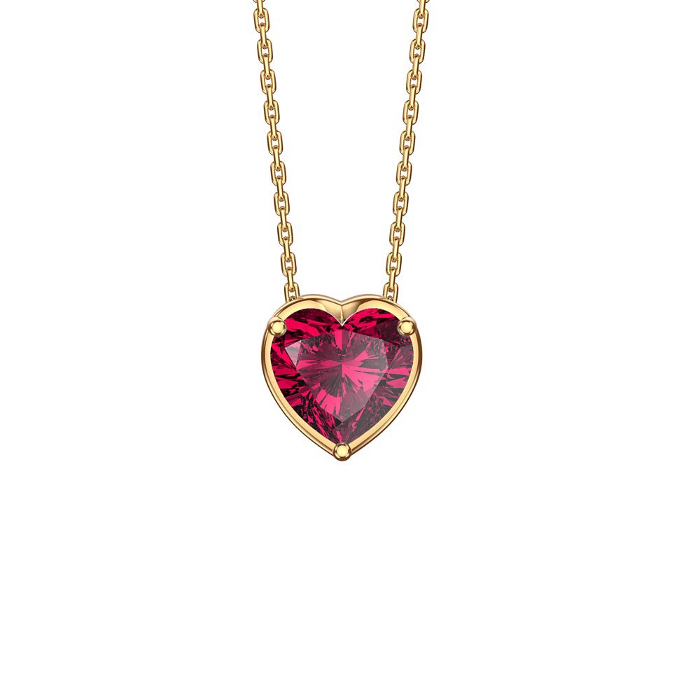 Infinity 1ct Heart Ruby 9ct Yellow Gold Pendant