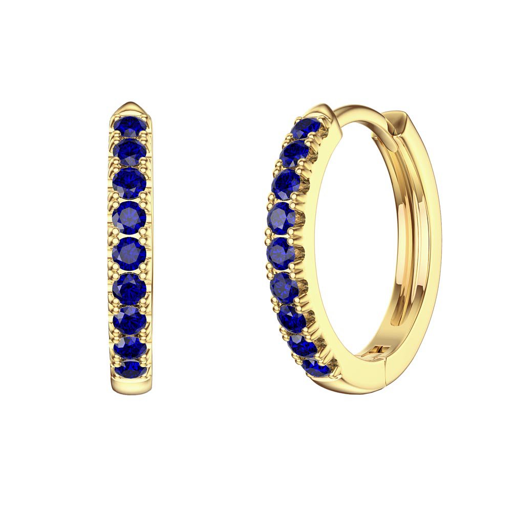 Charmisma Blue Sapphire 18ct Gold Vermeil Hoop Earrings Small #1