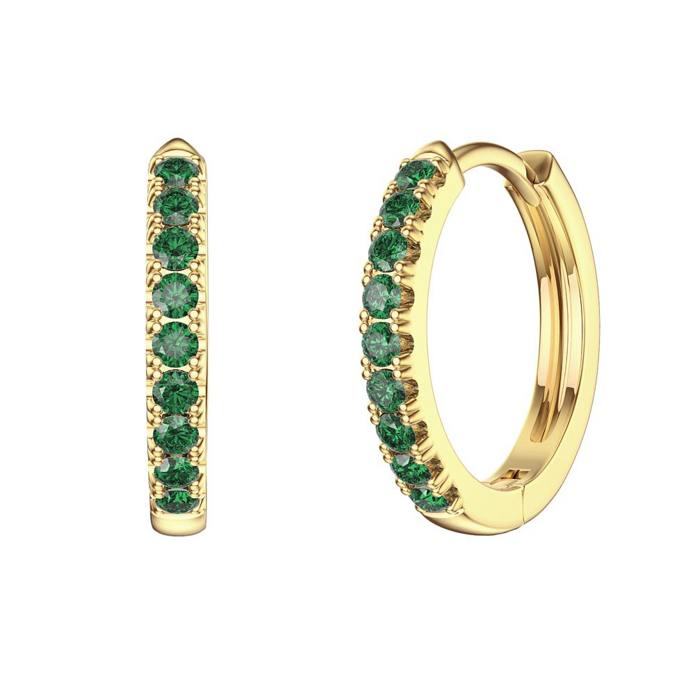 Charmisma Emerald 18ct Gold Hoop Earrings Small