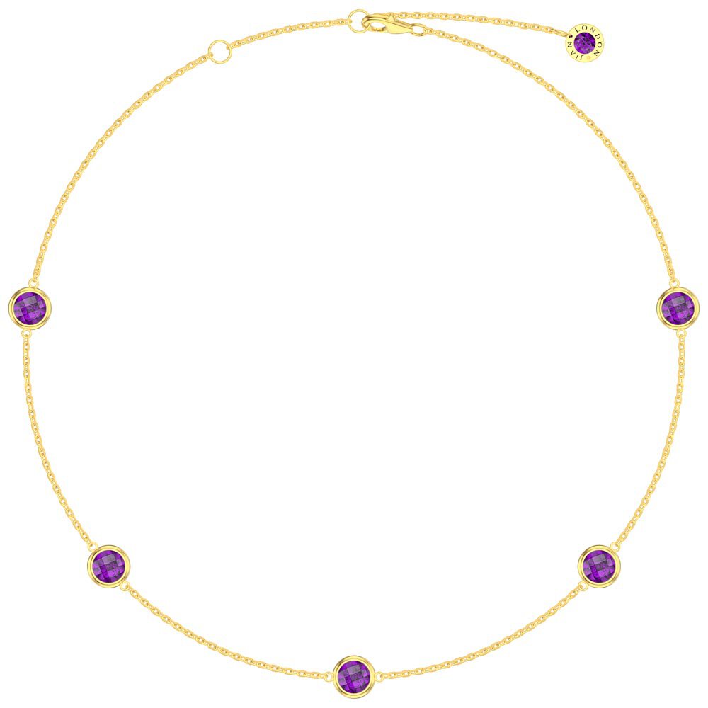 Amethyst By the Yard 18ct Gold Vermeil Choker Necklace