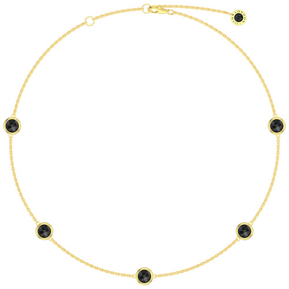 Onyx By the Yard 18ct Gold Vermeil Silver Choker Necklace
