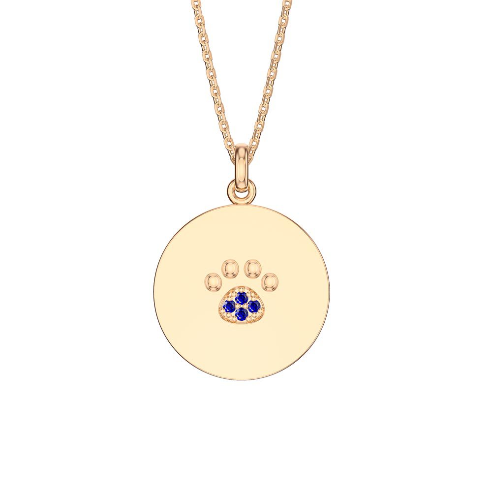 Charmisma Sapphire 18ct Gold Vermeil Paw Pendant 25mm