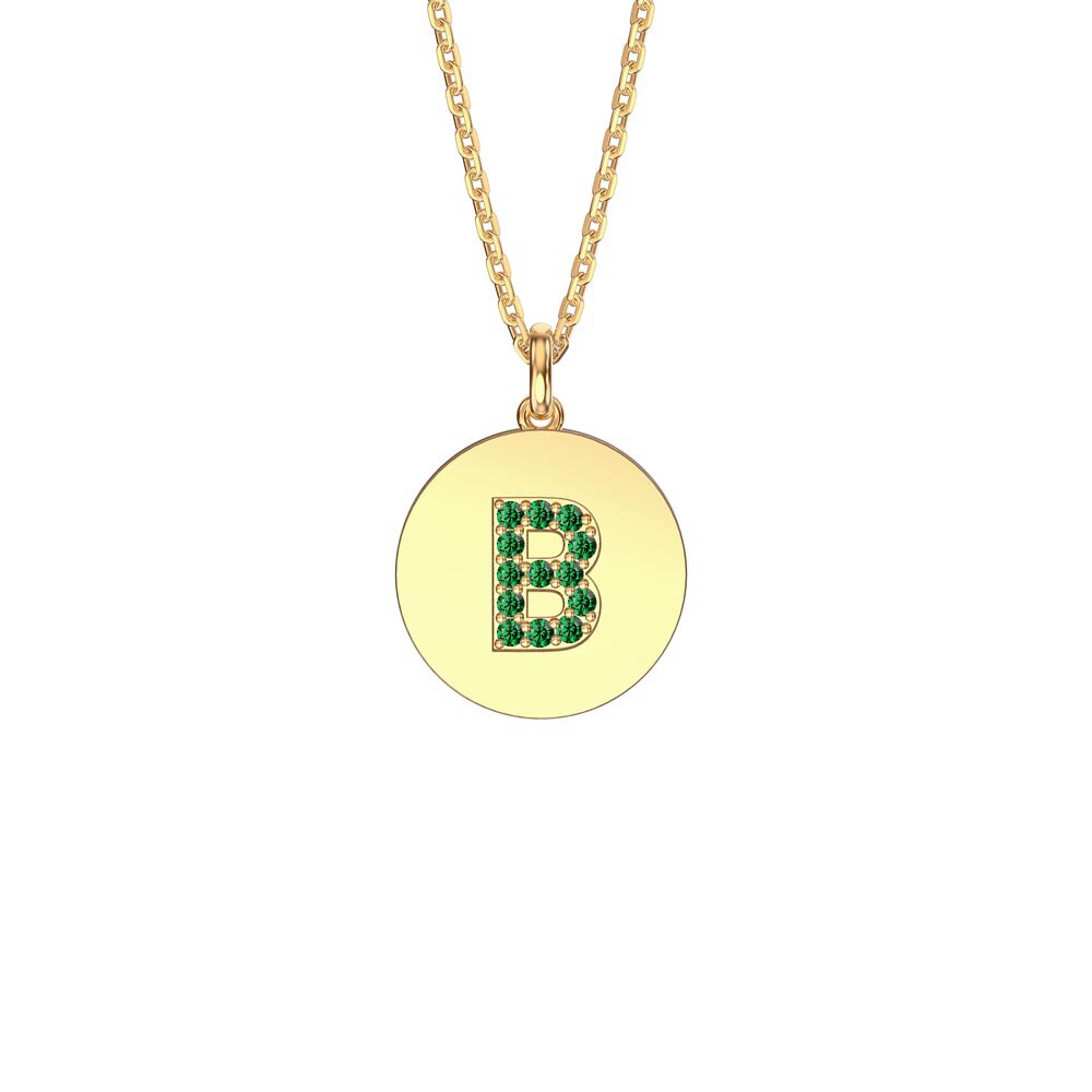 Charmisma Emerald Pave 18ct Gold Vemeil Alphabet Pendant B