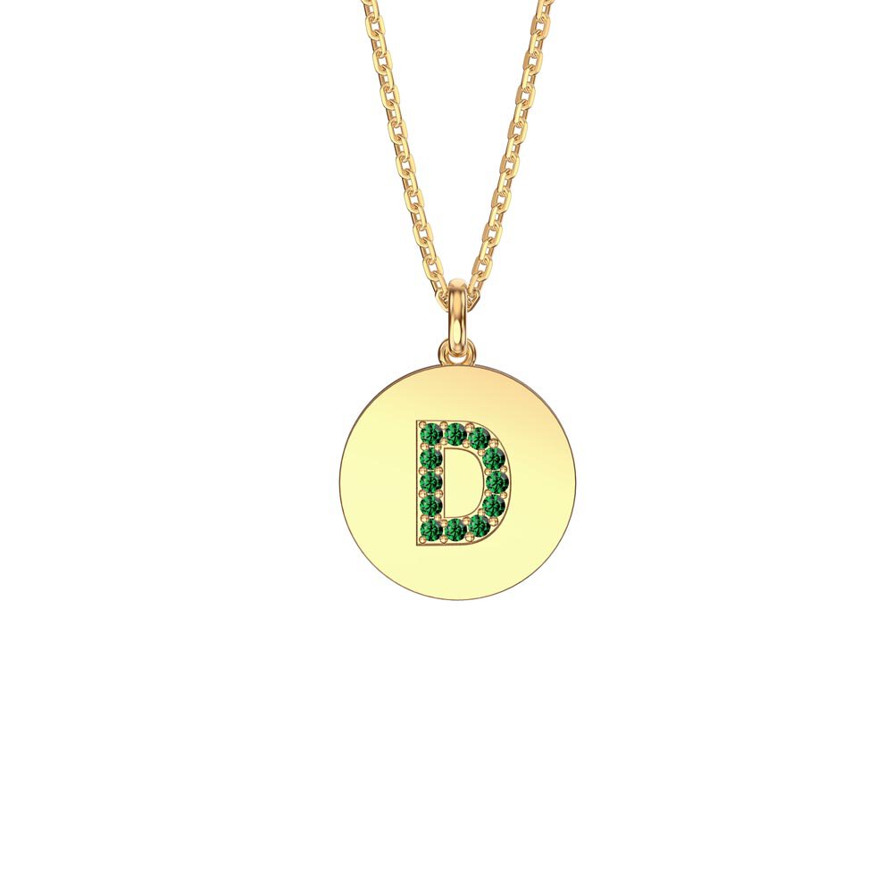 Charmisma Emerald Pave 18ct Gold Vemeil Alphabet Pendant D