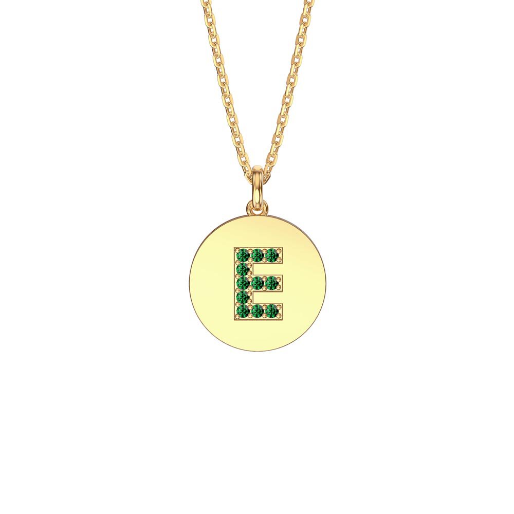 Charmisma Emerald Pave 18ct Gold Vemeil Alphabet Pendant E