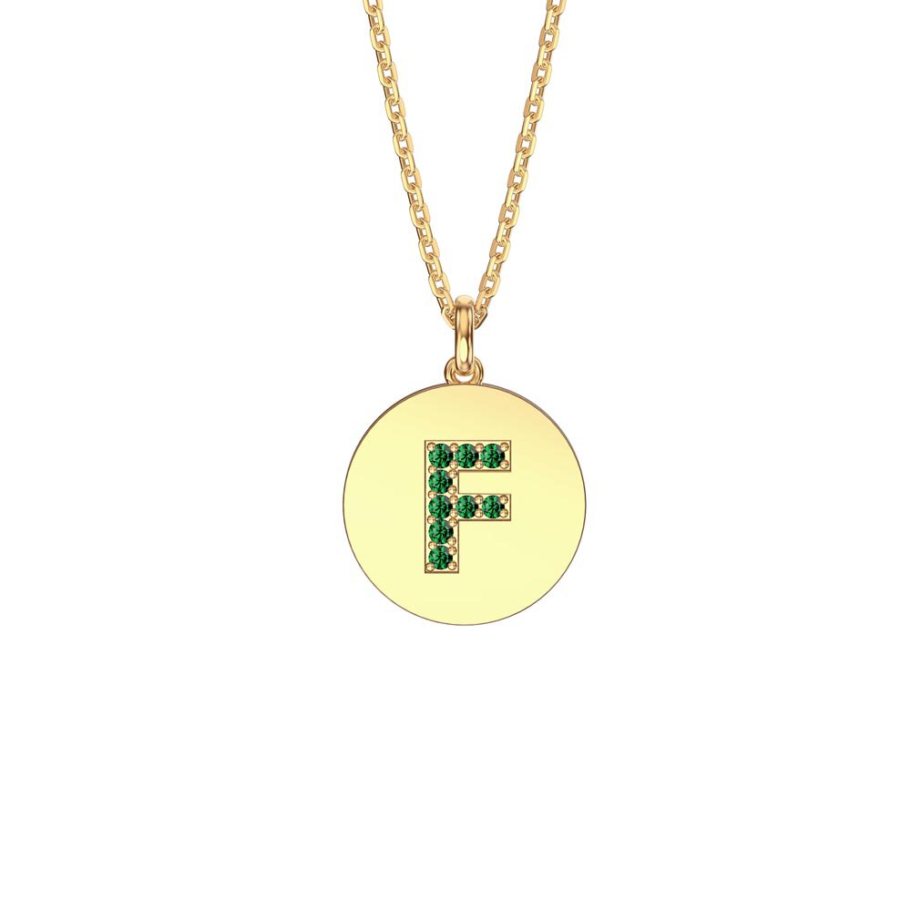 Charmisma Emerald Pave 18ct Gold Vemeil Alphabet Pendant F