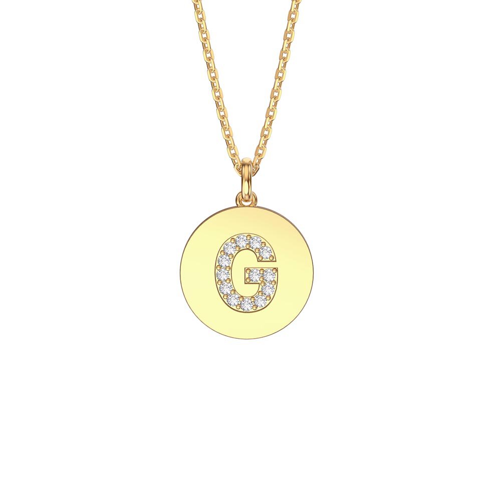 Charmisma Moissanite Pave 18ct Gold Vemeil Alphabet Pendant G