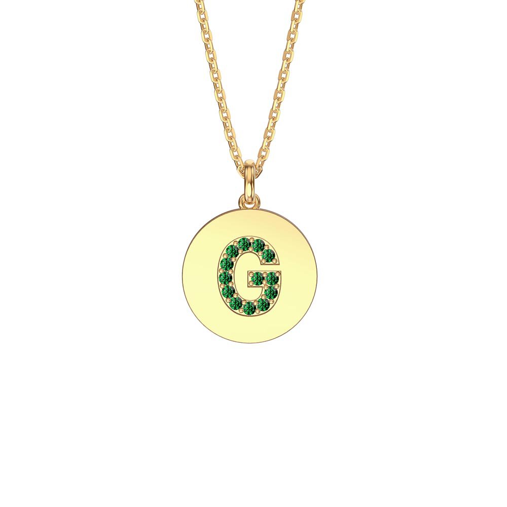 Charmisma Emerald Pave 18ct Gold Vemeil Alphabet Pendant G
