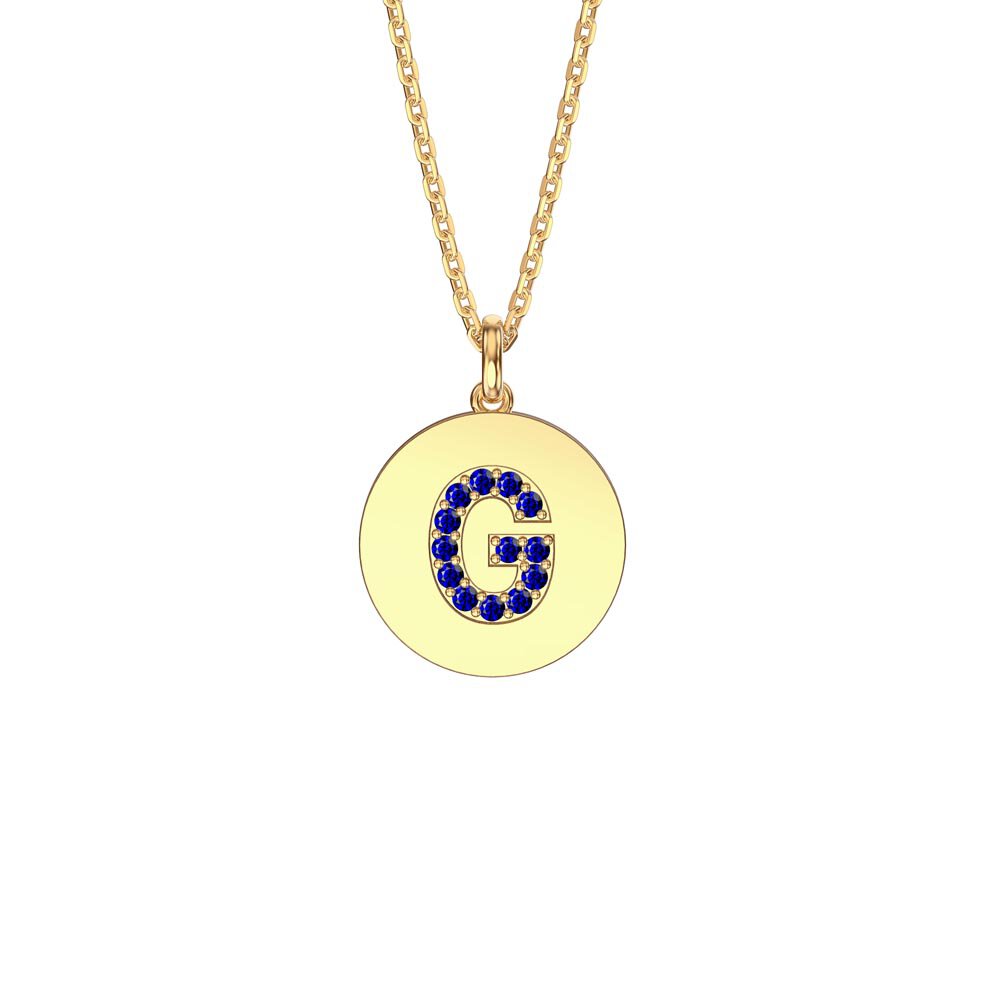 Charisma Sapphire Pave 18ct Gold Vemeil Alphabet Pendant G