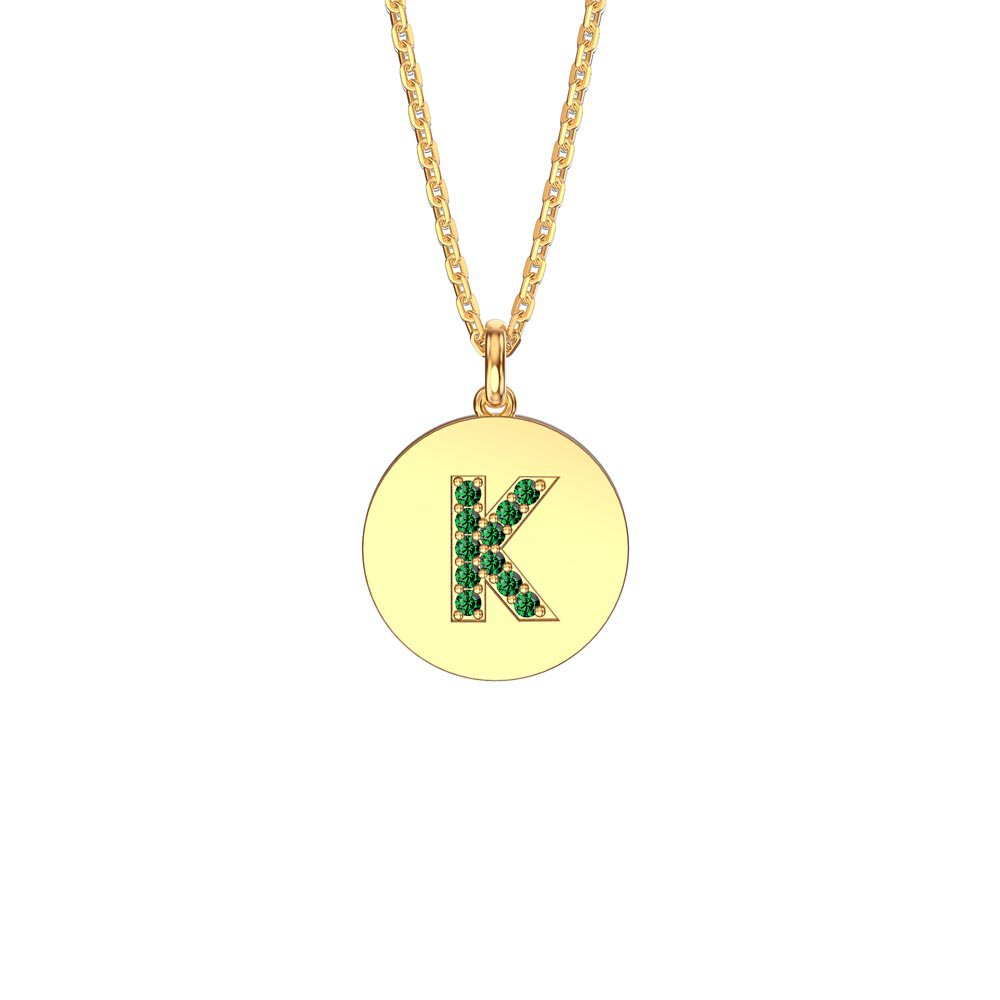 Charmisma Emerald Pave 18ct Gold Vemeil Alphabet Pendant K