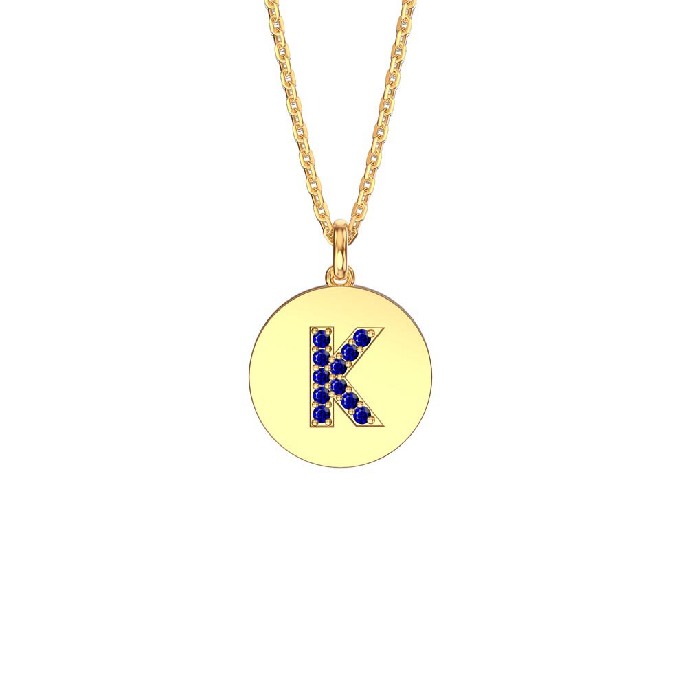 Charmisma Sapphire Pave 18ct Gold Vemeil Alphabet Pendant K