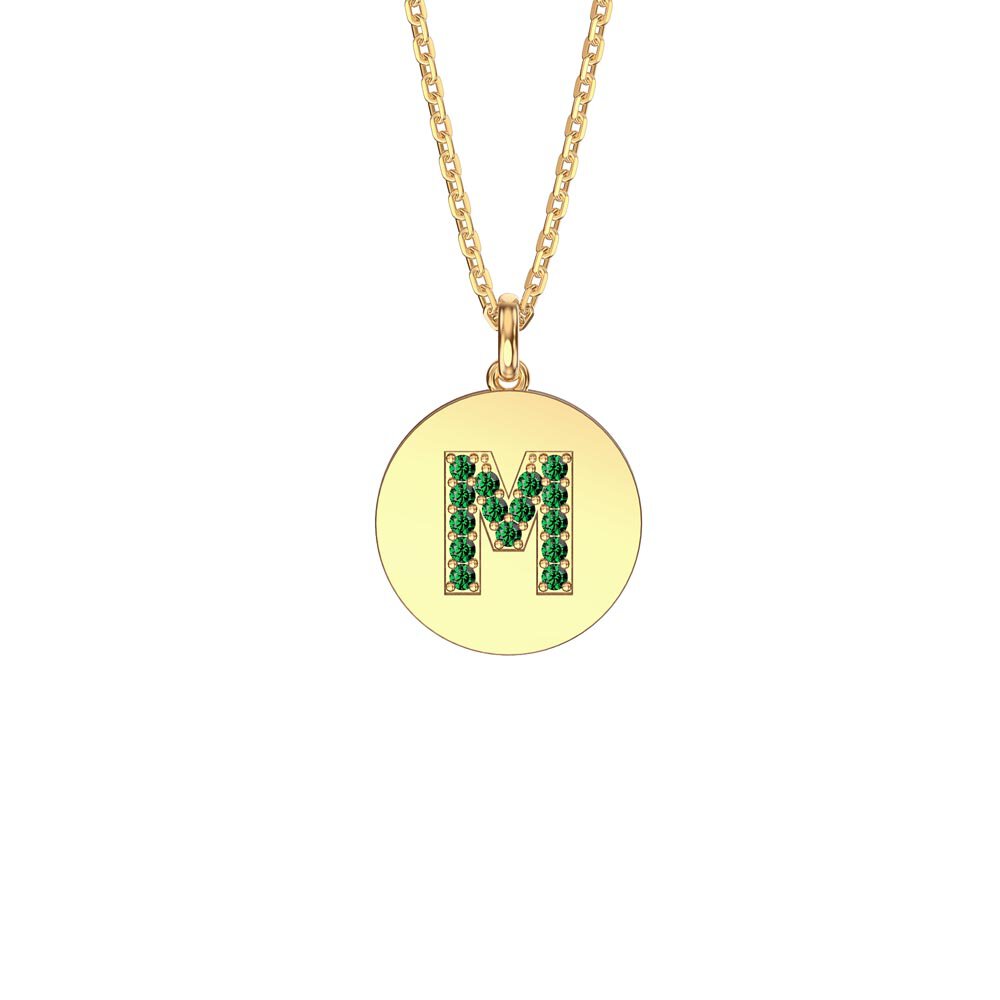 Charmisma Emerald Pave 18ct Gold Vemeil Alphabet Pendant M