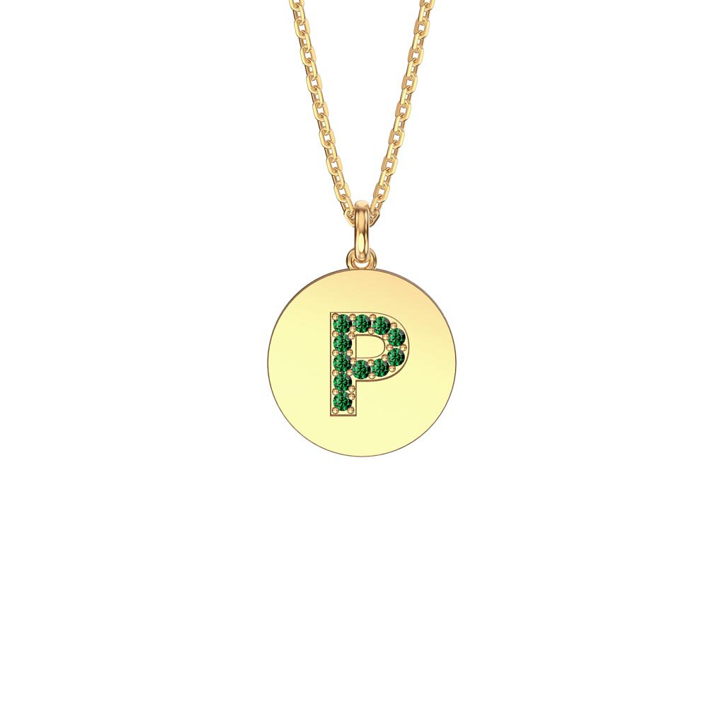 Charmisma Emerald Pave 18ct Gold Vemeil Alphabet Pendant P