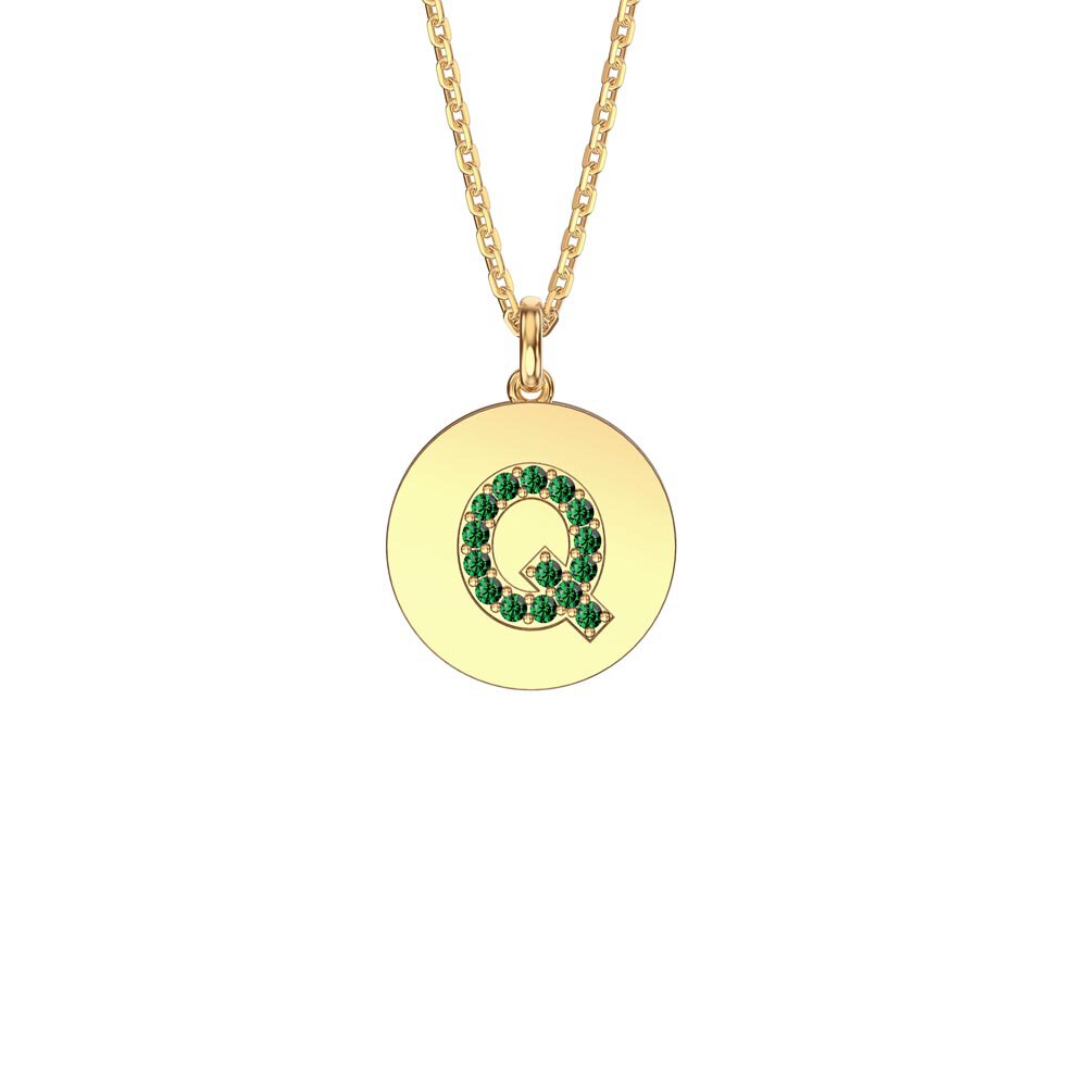 Charmisma Emerald Pave 18ct Gold Vemeil Alphabet Pendant Q