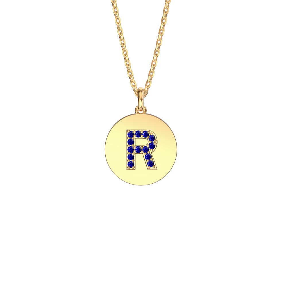 Charisma Sapphire Pave 18ct Gold Vemeil Alphabet Pendant R