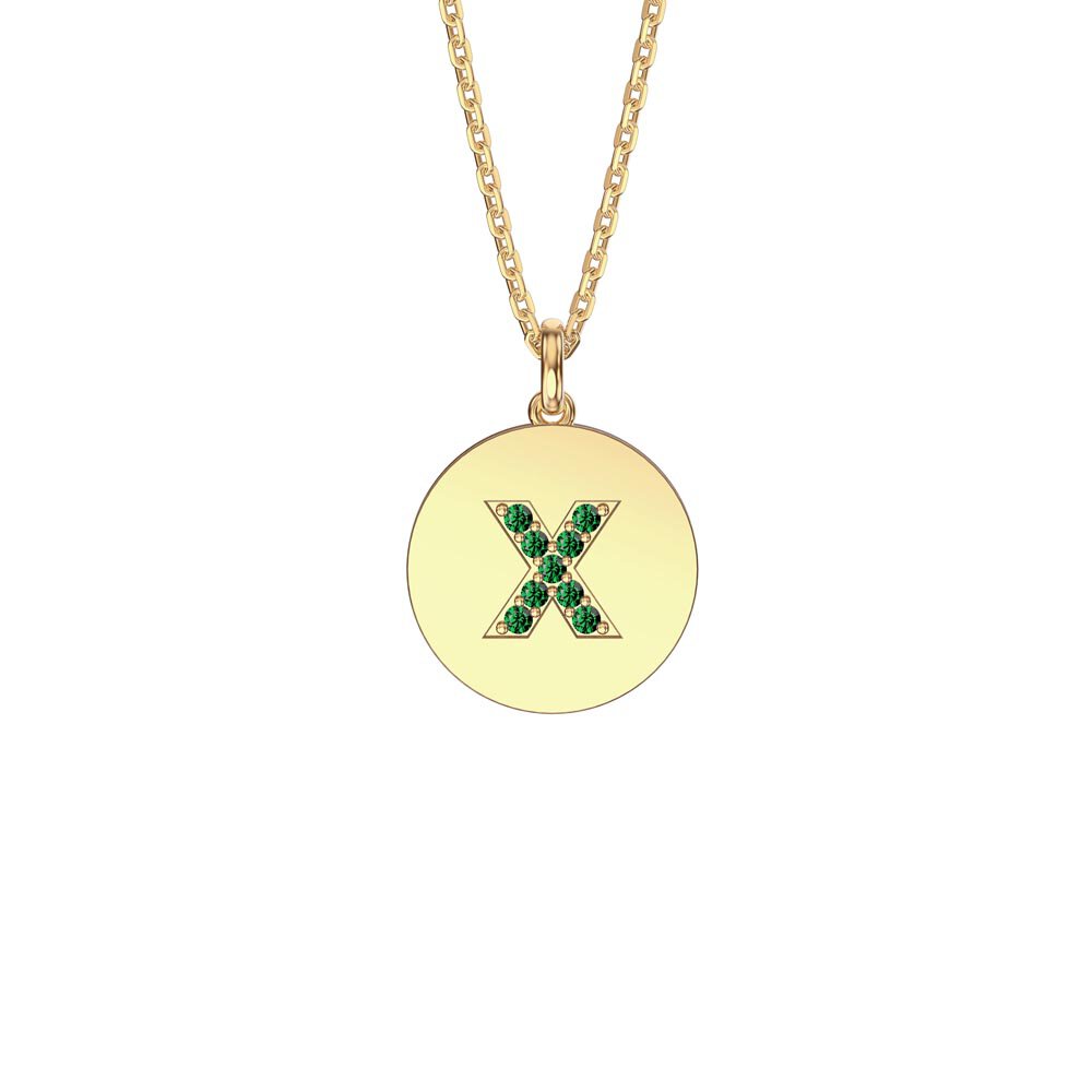 Charmisma Emerald Pave 18ct Gold Vemeil Alphabet Pendant X
