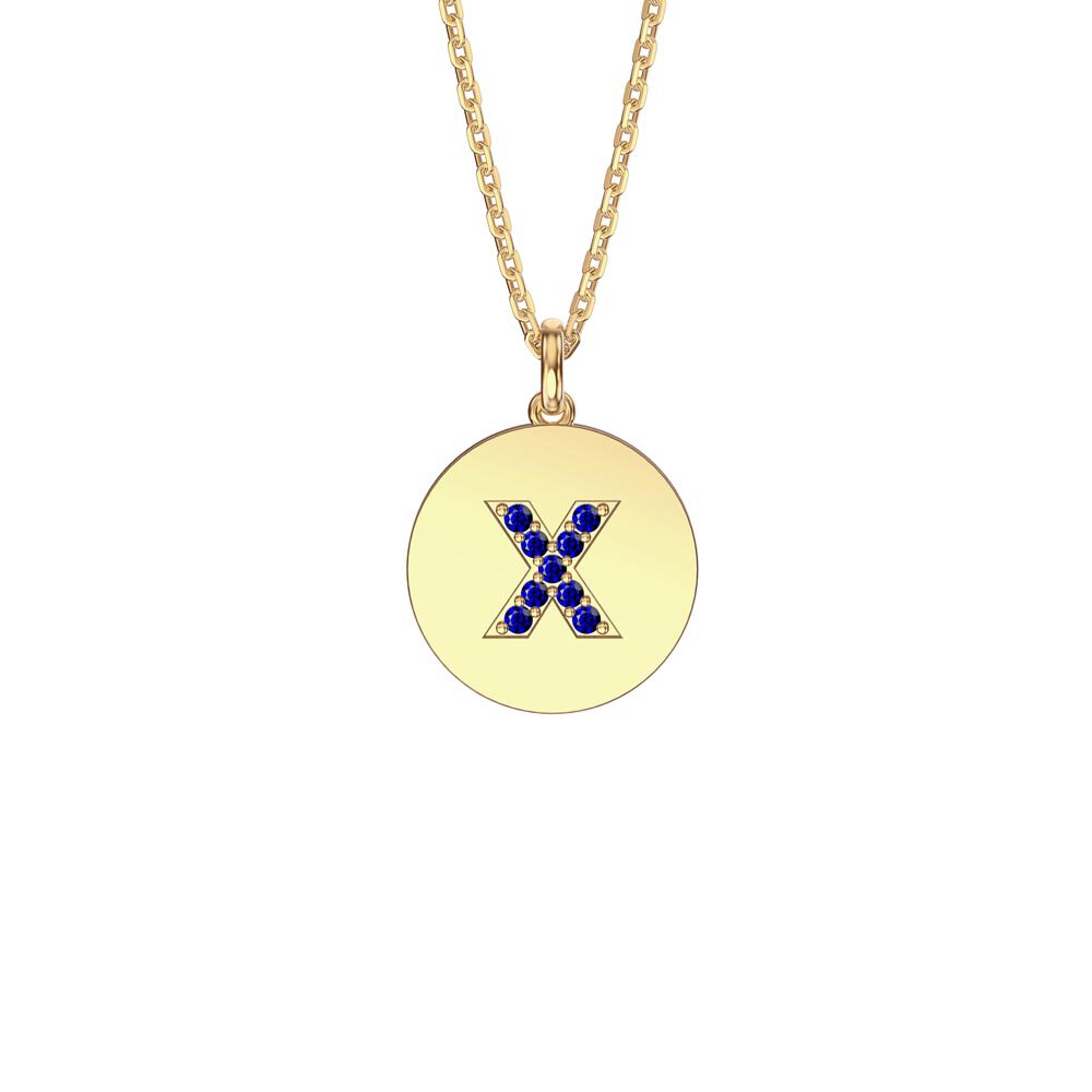 Charmisma Sapphire Pave 18ct Gold Vemeil Alphabet Pendant X