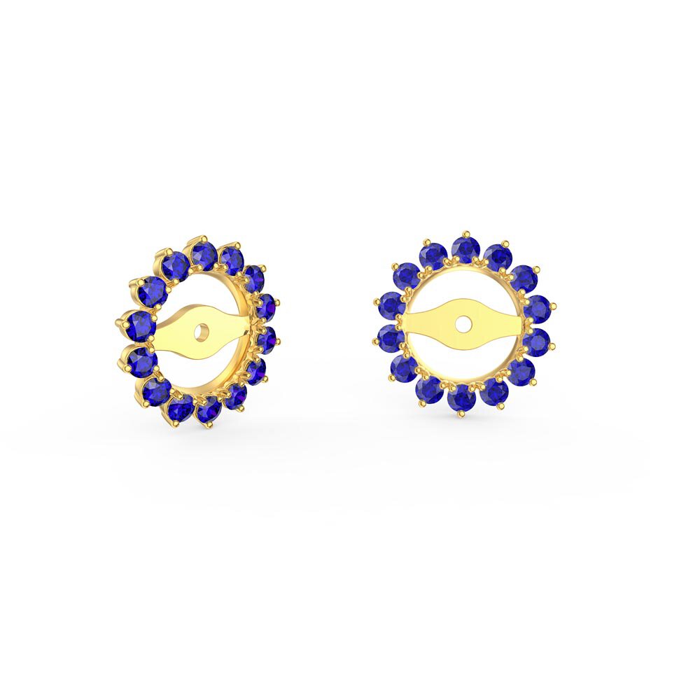 Fusion Sapphire 9ct Yellow Gold Gemburst Halo Earring Jackets #1