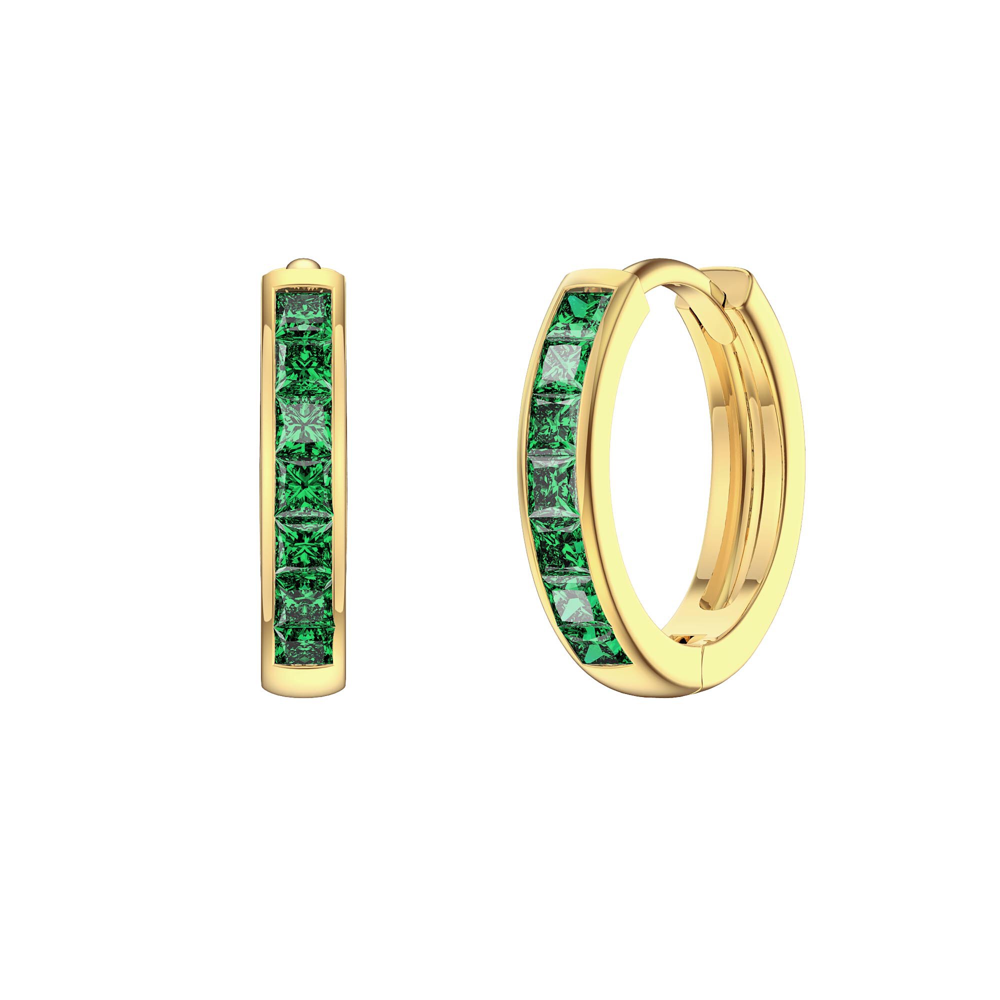 Princess Emerald 18ct Gold Vermeil Hoop Earrings Small | Jian London