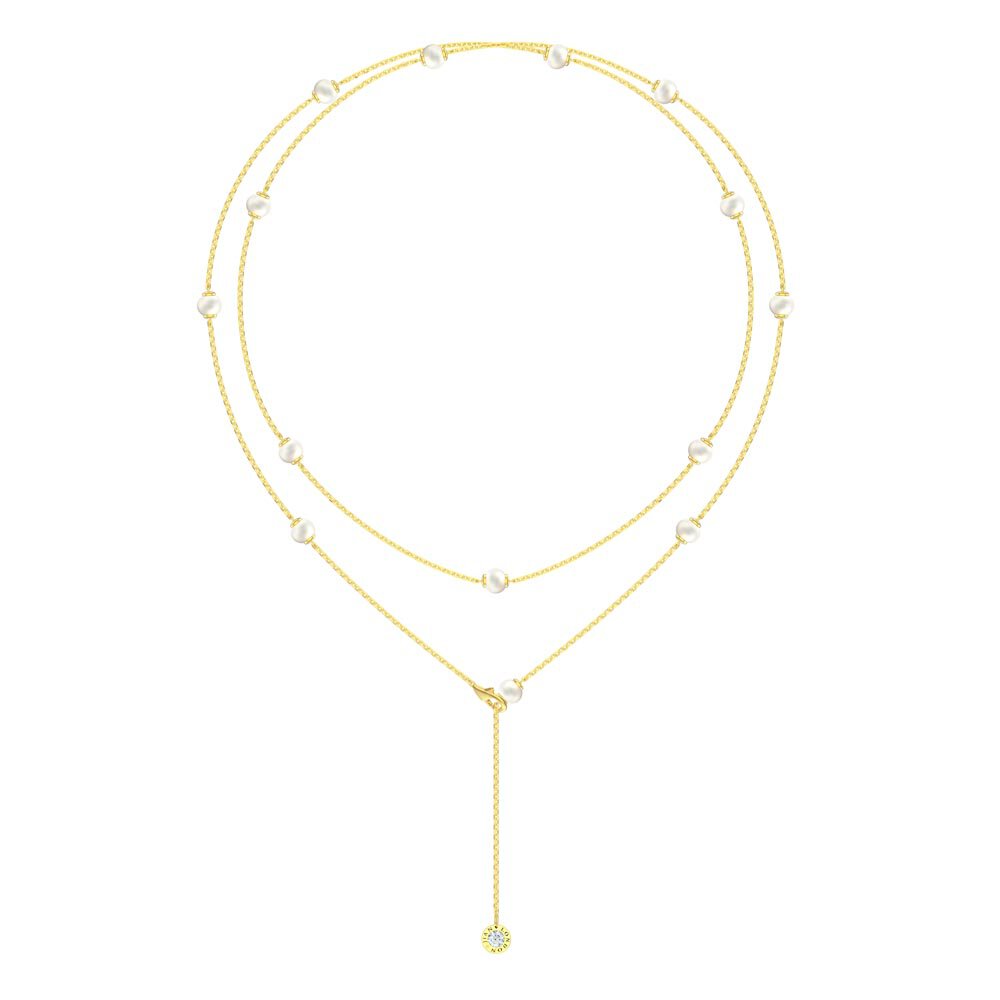 Pearl By the Yard 18ct Gold Vermeil Necklace 36inch