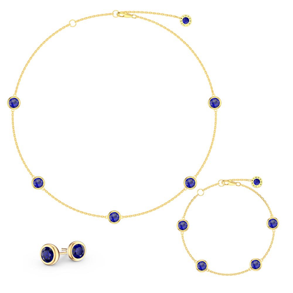 Sapphire By the Yard 18ct Gold Vermeil Jewellery Set
