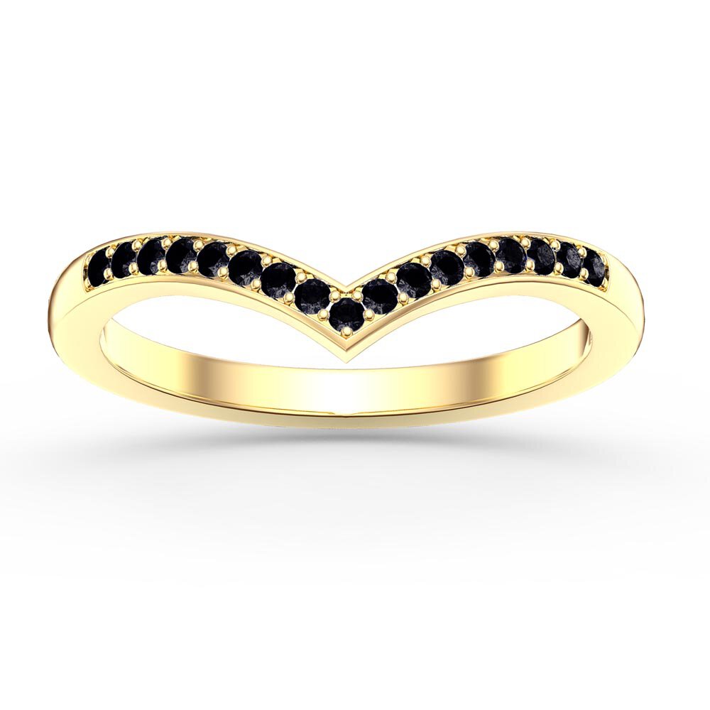 Unity Wishbone Onyx 18ct Yellow Gold Ring