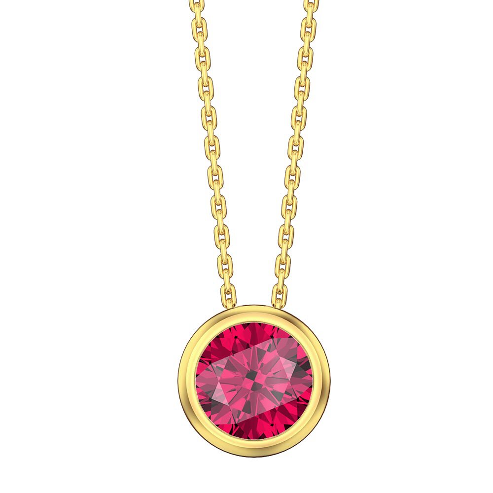 Infinity 1.0ct Ruby Solitaire 18ct Gold Bezel Pendant