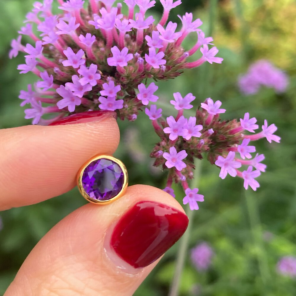 Infinity 1.0ct Amethyst Solitaire Platinum plated Silver Bezel Pendant #5