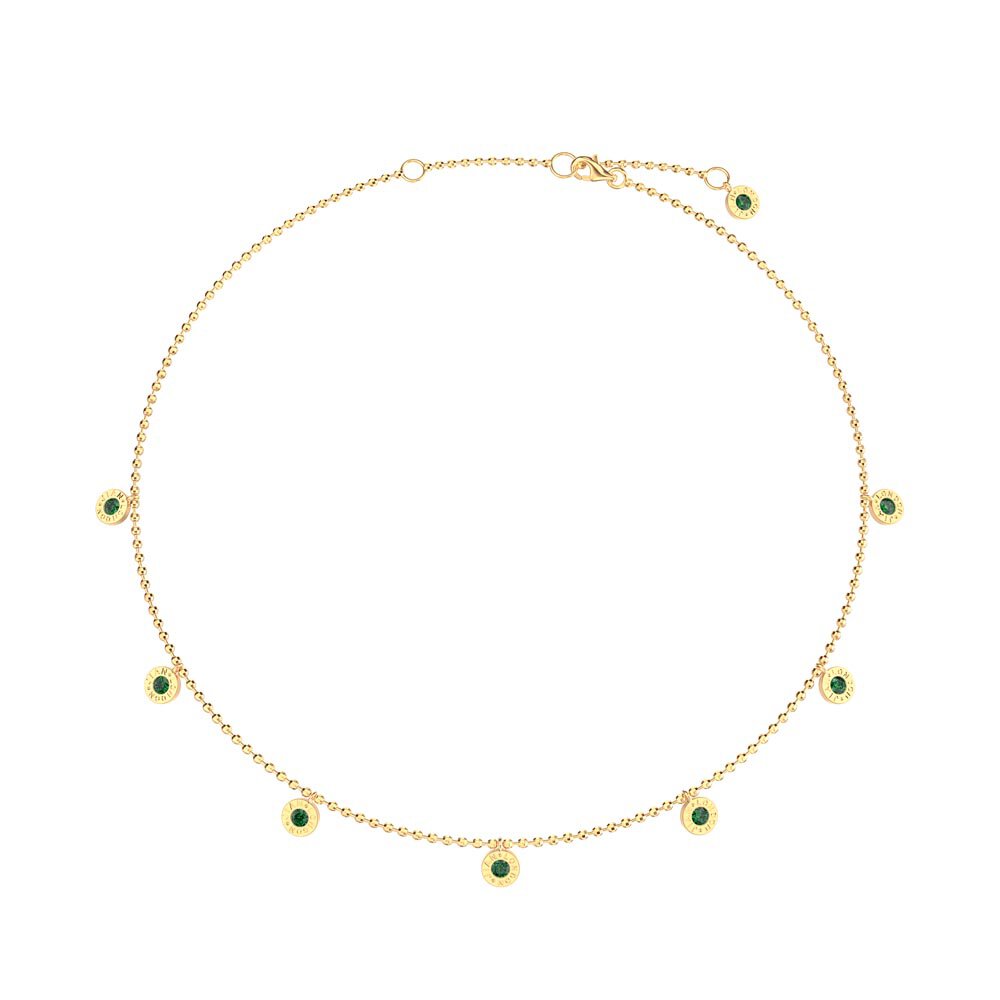 Charisma Emerald 18ct Gold Vermeil Drop Choker Necklace