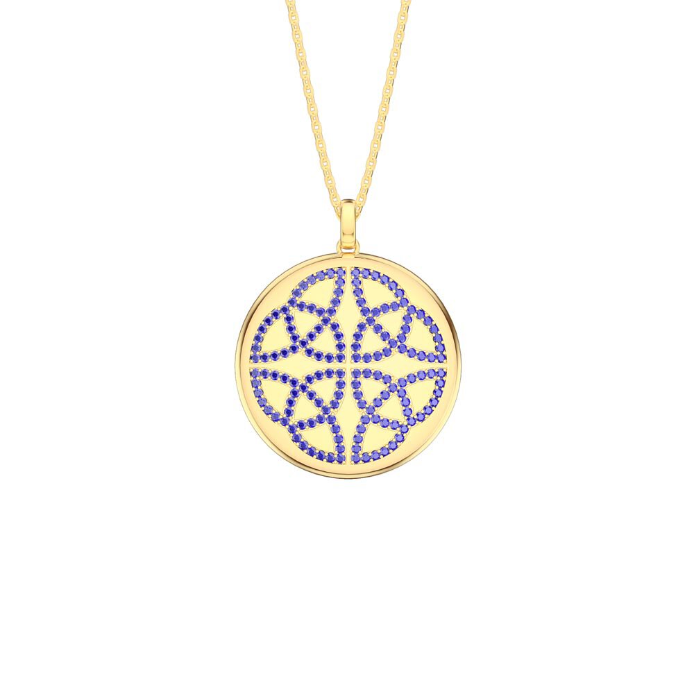 Charisma Sapphire Celtic Knot 18ct Gold Vermeil Large Round Locket