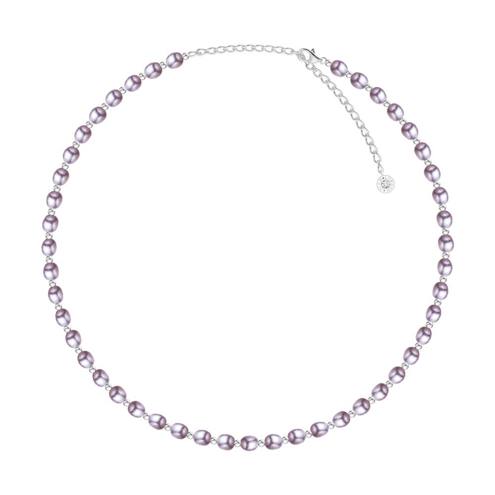 Venus Lilac Pearl Platinum plated Silver Choker Necklace