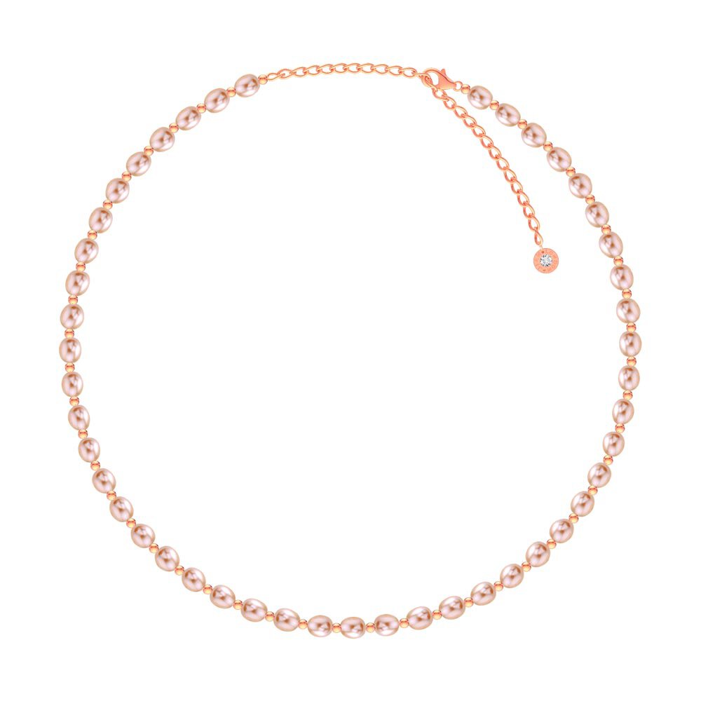 Venus Pink Pearl 18ct Rose Gold Vermeil Choker Necklace