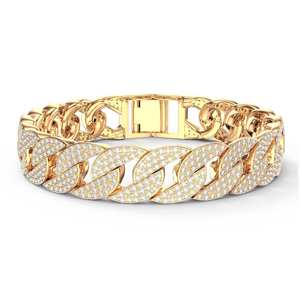 Infinity White Sapphire 18ct Gold Vermeil Pave Link Bracelet