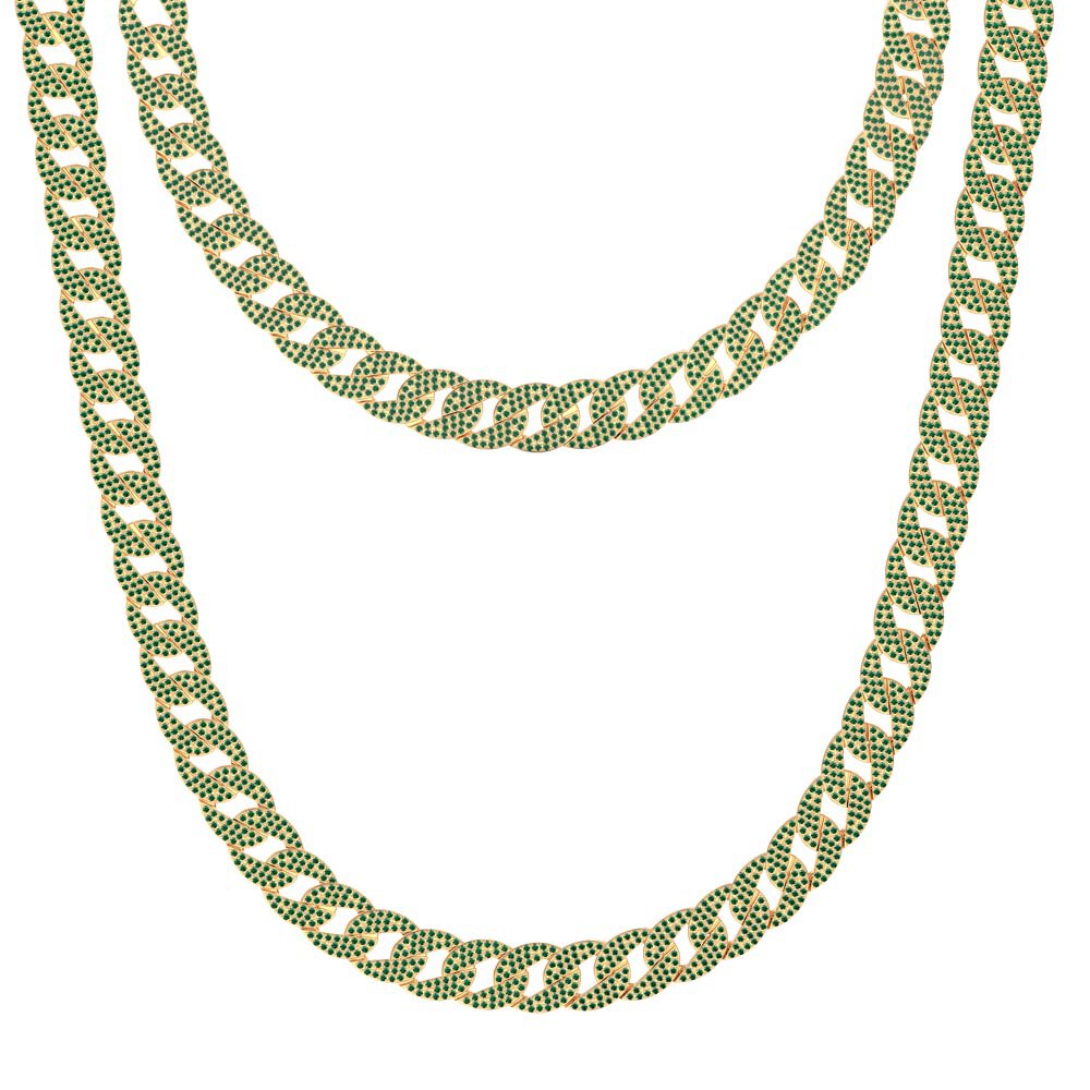 Infinity Emerald 18ct Gold Vermeil Pave Link Choker Necklace #3