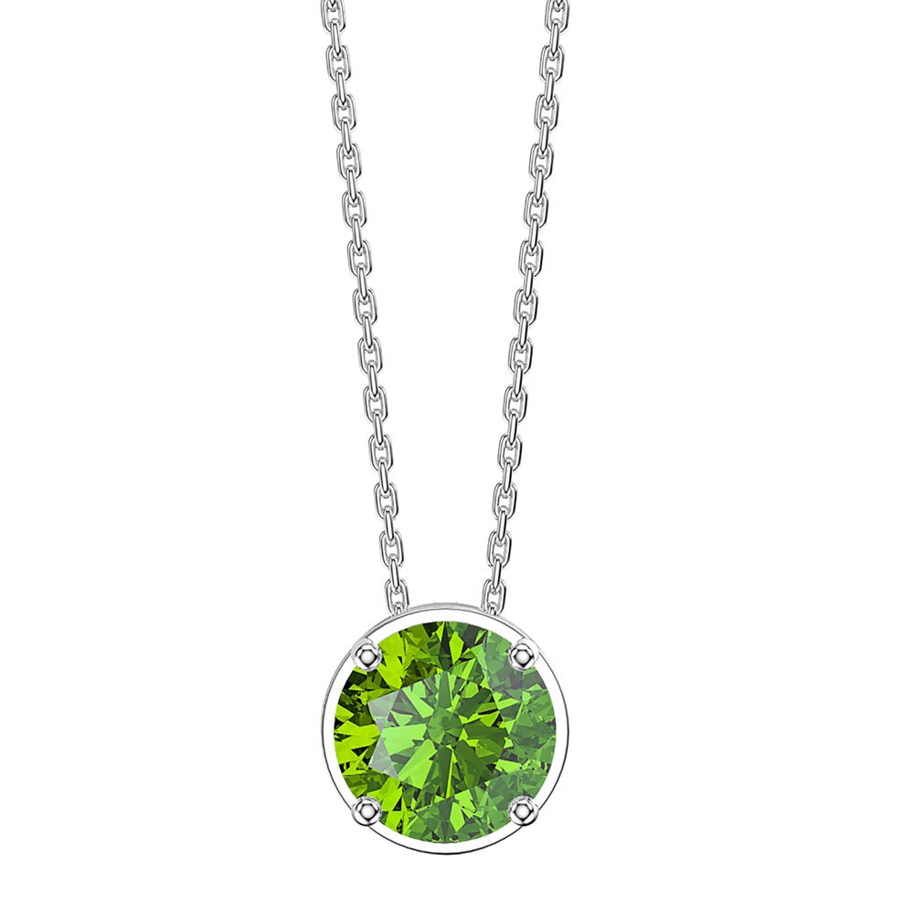 Infinity 1.0ct Solitaire Peridot 18ct White Gold Pendant
